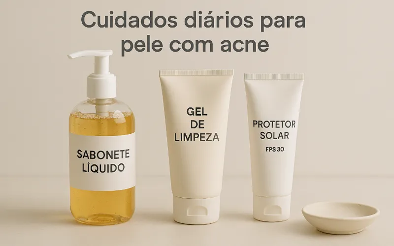 cuidados diarios pele acne